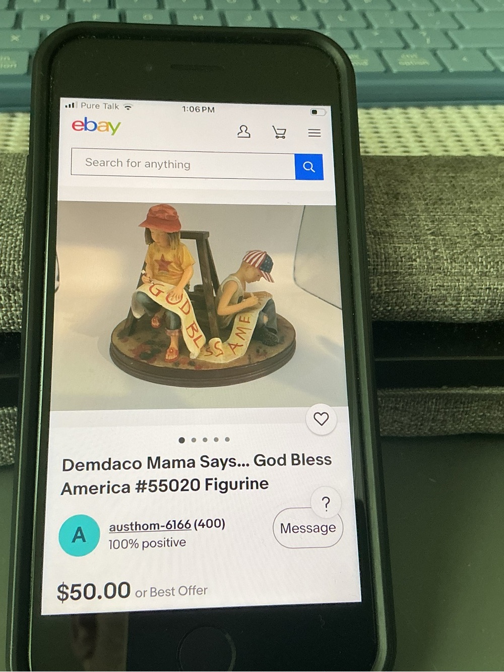 Demdaco Patriotic Figurine Dedicated to Sept 11, 2001
